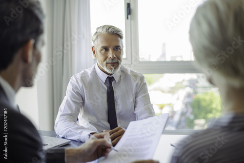 Businessman with clients