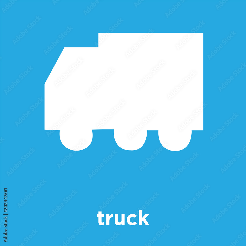 truck icon isolated on blue background truck icon isolated on blue background