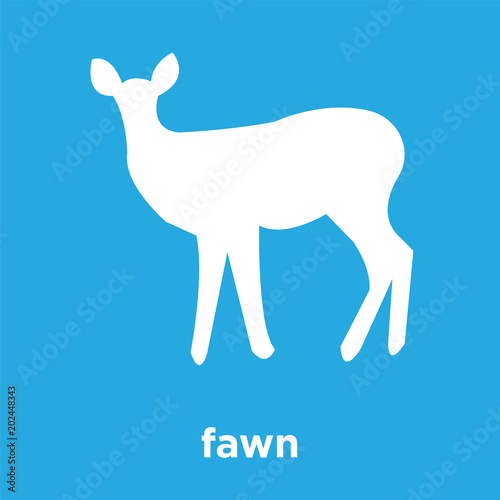 fawn icon isolated on blue background
