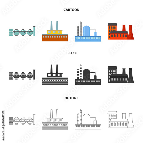 Industry, production.Factory set collection icons in cartoon,black,outline style vector symbol stock illustration web.