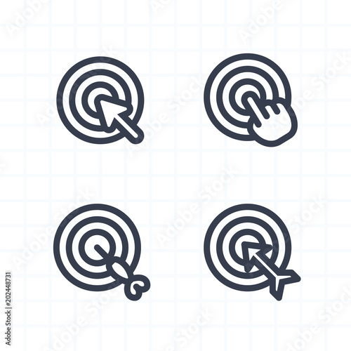 Targets & Pointers - Contour Icons. A set of 4 professional, pixel-perfect icons.