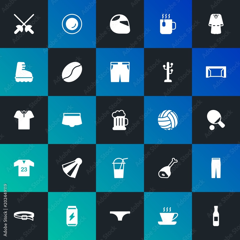 Φωτογραφία Modern Simple Set of food, clothes, sports, drinks Vector fill Icons
