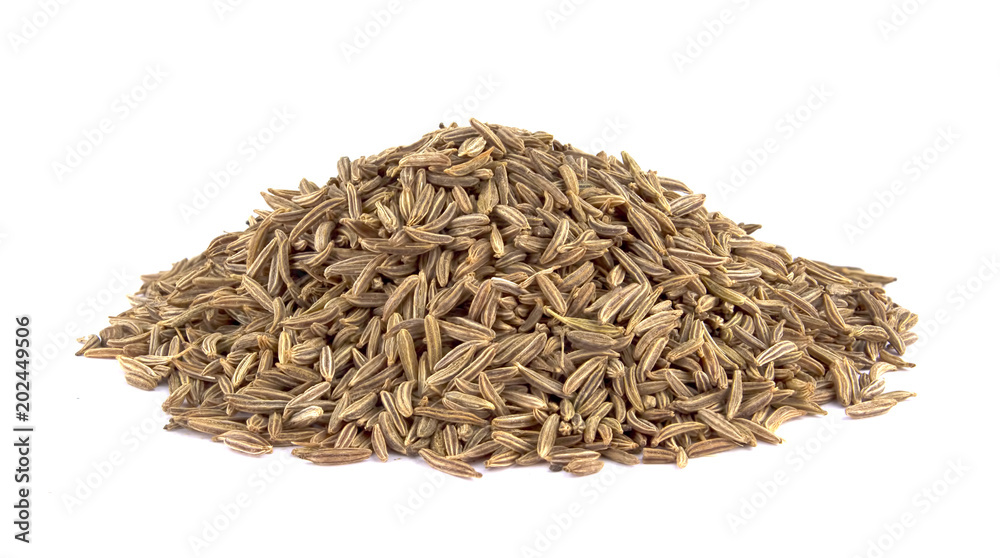 Cumin seeds or caraway isolated on white background Cumin seeds or caraway isolated on white background