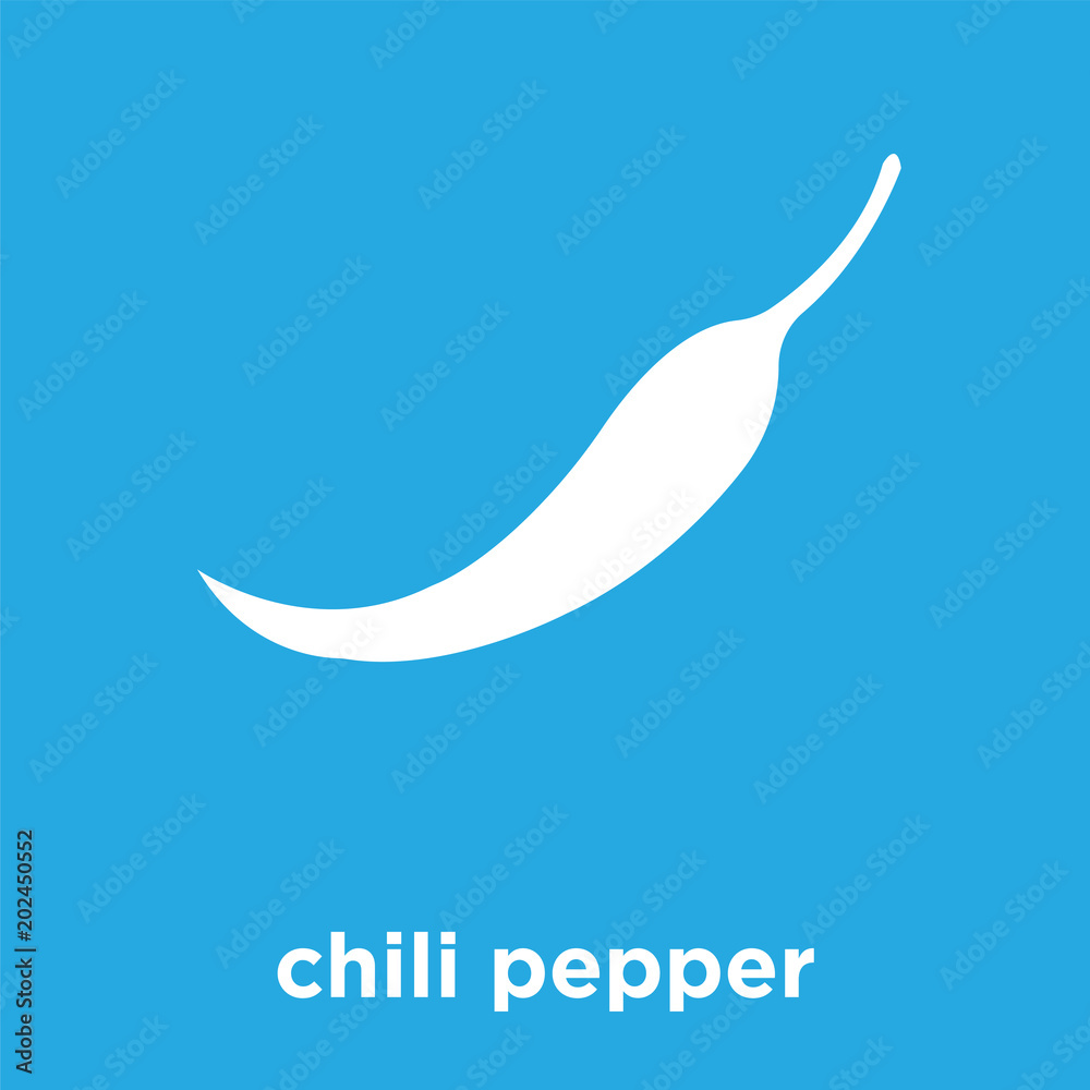 chili pepper icon isolated on blue background chili pepper icon isolated on blue background