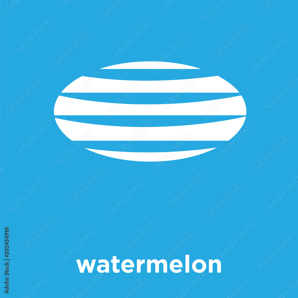 watermelon icon isolated on blue background watermelon icon isolated on blue background