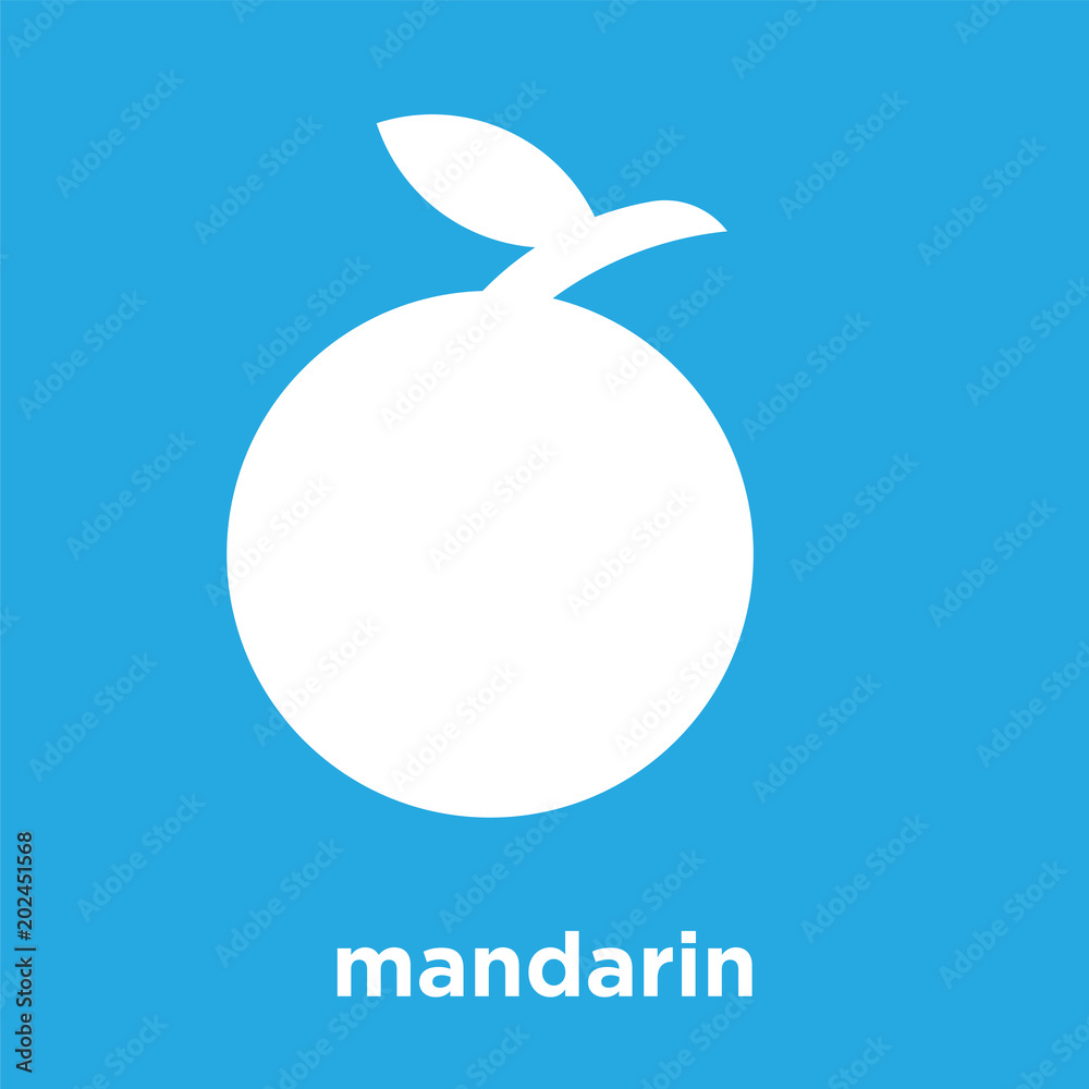 mandarin icon isolated on blue background mandarin icon isolated on blue background