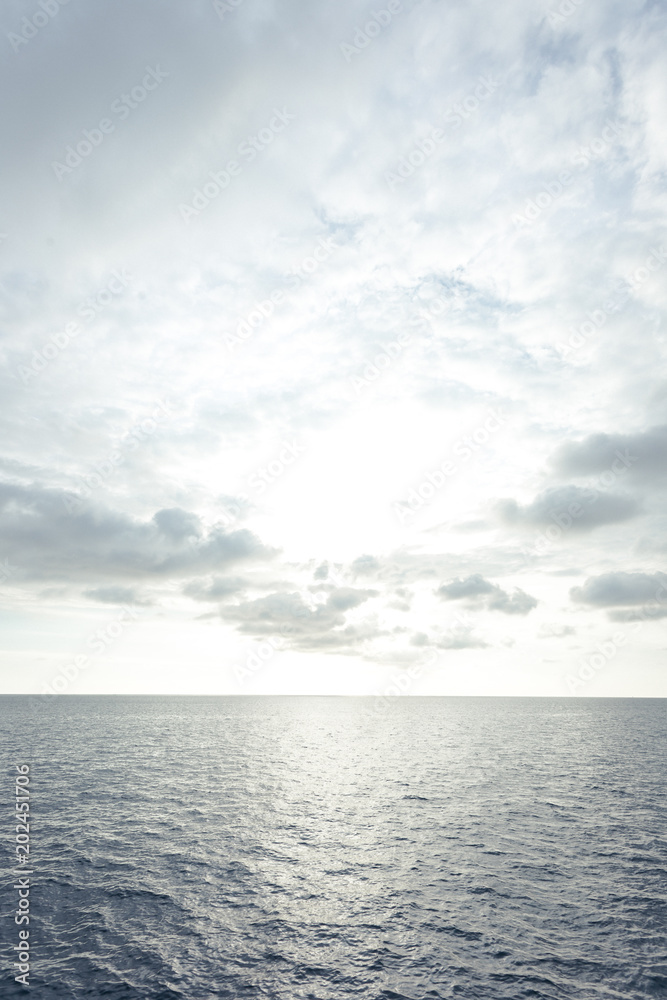 cloudy blue sky on the ocean in the nice day