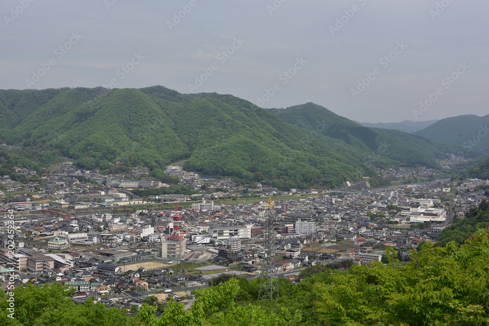 日本の岡山県高梁市の景色