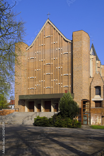 Warsaw, Poland - Modernistic St. Dominic Church of Dominican Monastery in Słuzew quarter of Warsaw photo