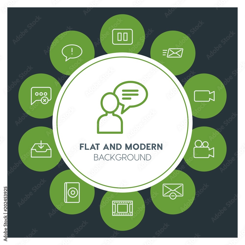 chat and messenger, video, photos, email Infographic Circle outline Icons Set. Contains such Icons as business, website, elements, background, pattern, cd and more. Fully Editable. Pixel Perfect chat and messenger, video, photos, email Infographic Circle outline Icons Set. Contains such Icons as business, website, elements, background, pattern, cd and more. Fully Editable. Pixel Perfect