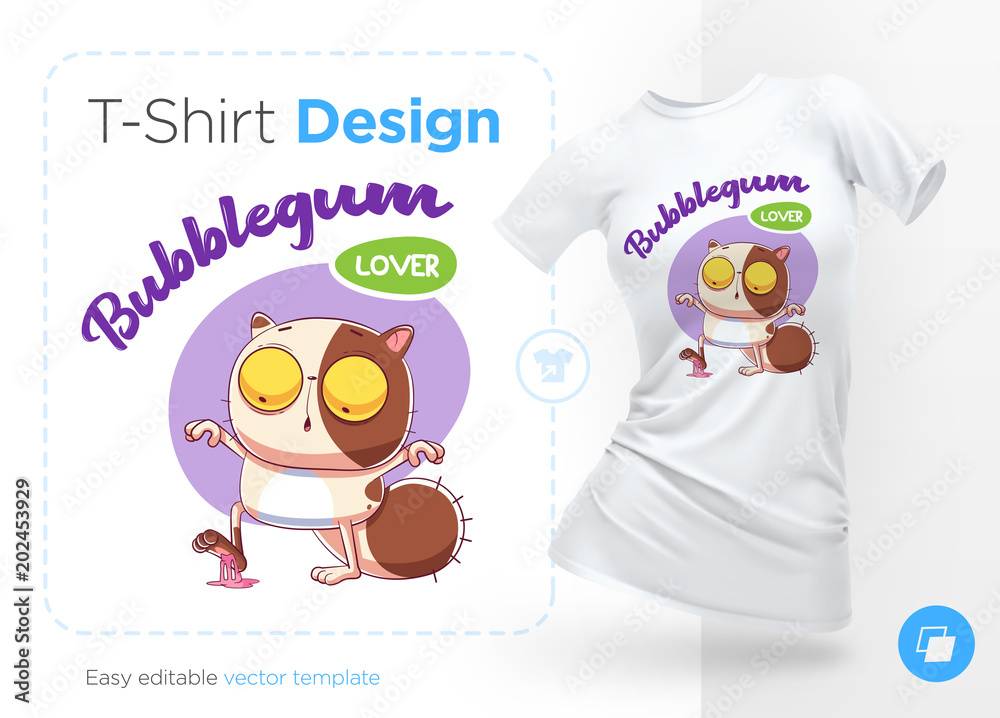Sweet-tooth cat. Print on T-shirts, sweatshirts, cases for mobile phones, souvenirs Sweet-tooth cat. Print on T-shirts, sweatshirts, cases for mobile phones, souvenirs