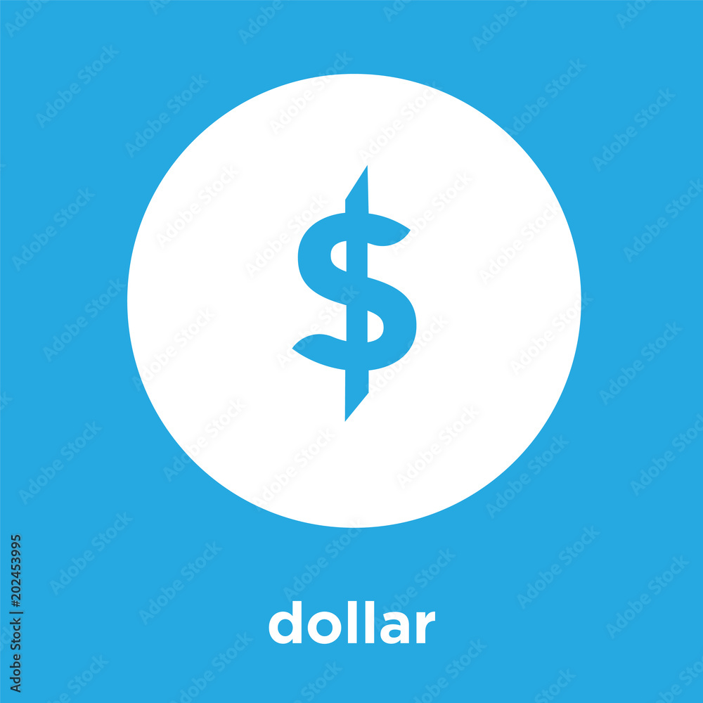 dollar icon isolated on blue background dollar icon isolated on blue background