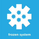 frozen system icon isolated on blue background