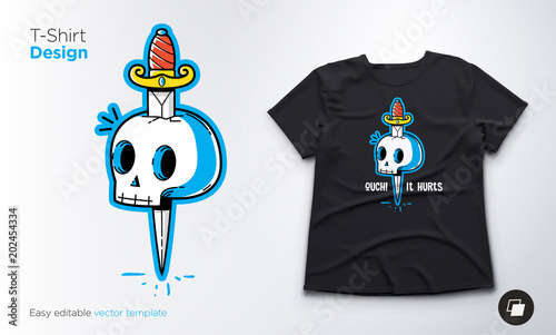 Funny skeleton. Print on T-shirts, sweatshirts and souvenirs