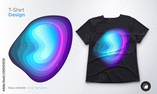Colorful abstract blend shape design for t-shirts, sweatshirts or souvenirs