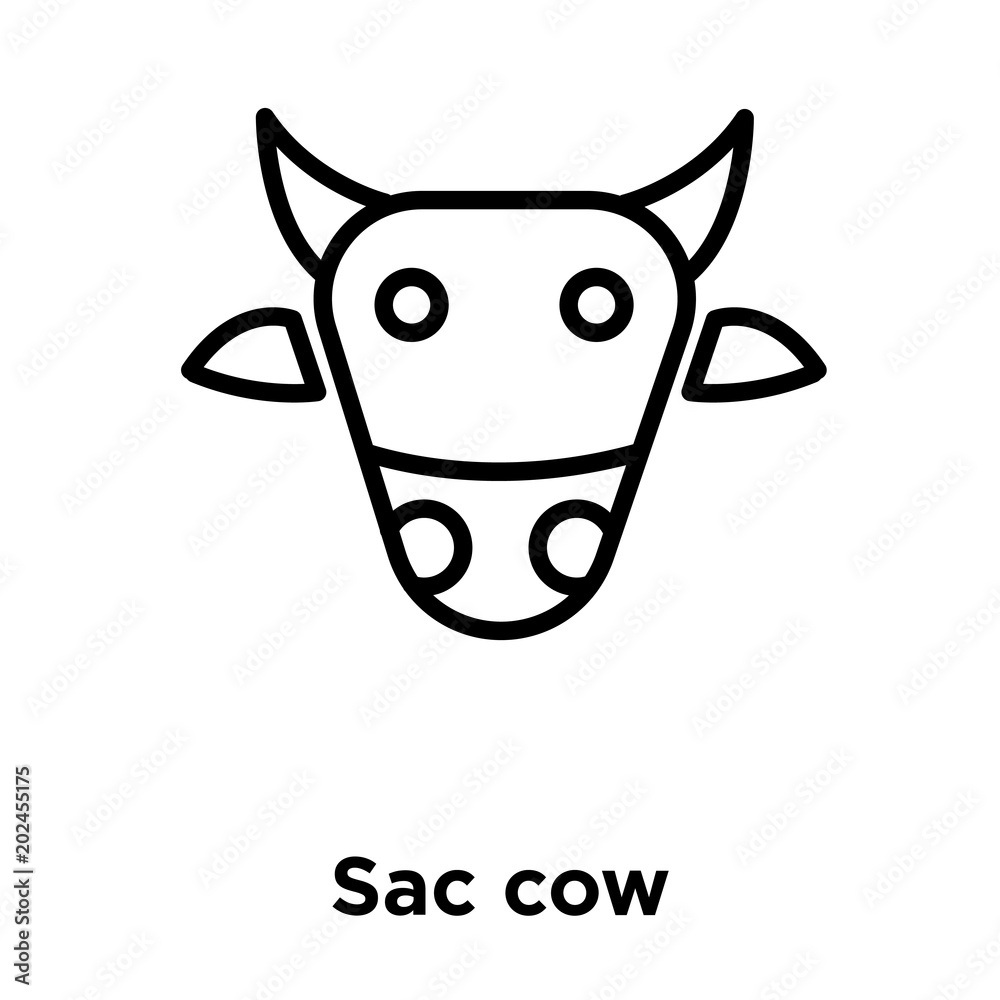 Fototapeta premium Sac cow icon isolated on white background