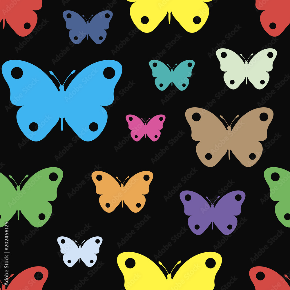 Seamless texture color butterflies Seamless texture color butterflies