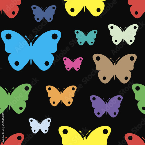 Seamless texture color butterflies