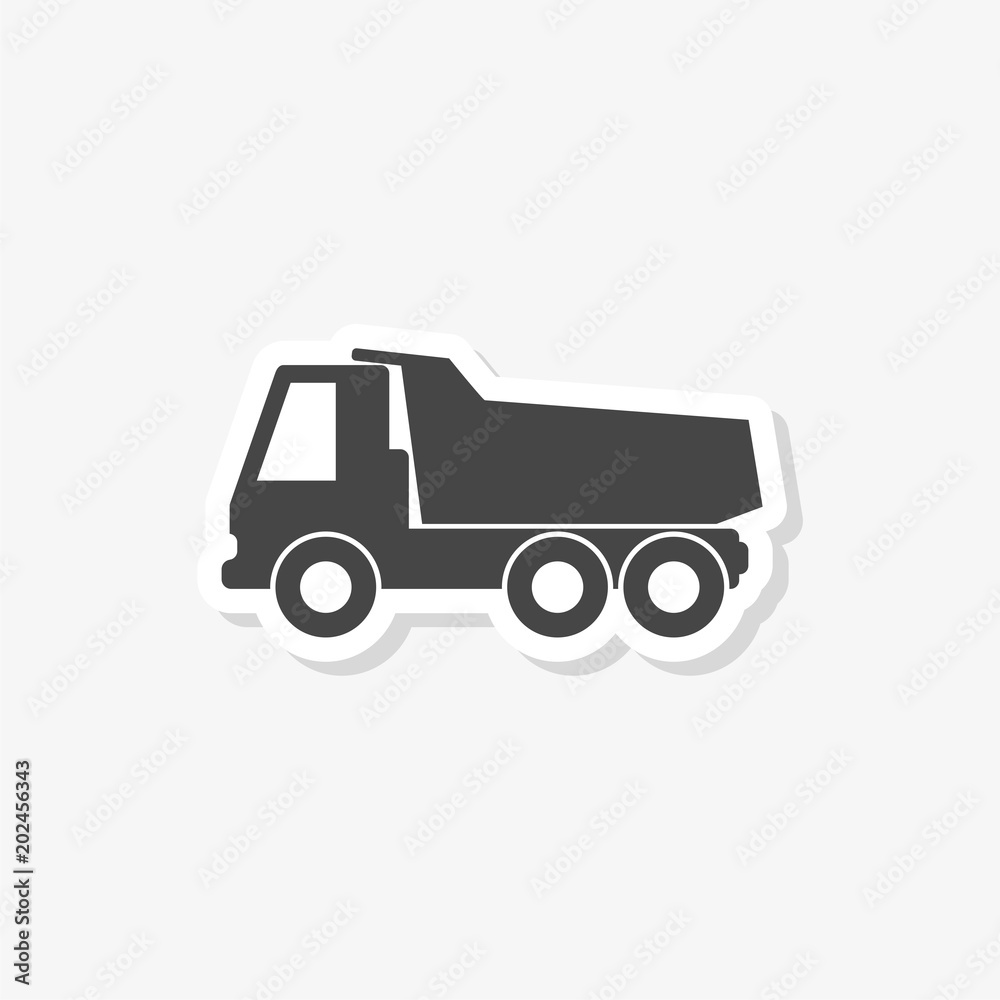 Truck sticker, Truck silhouette, simple vector icon