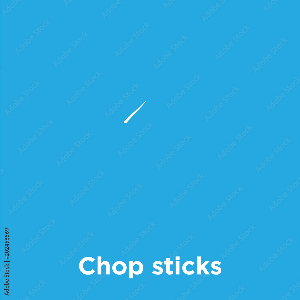 Chop sticks icon isolated on blue background