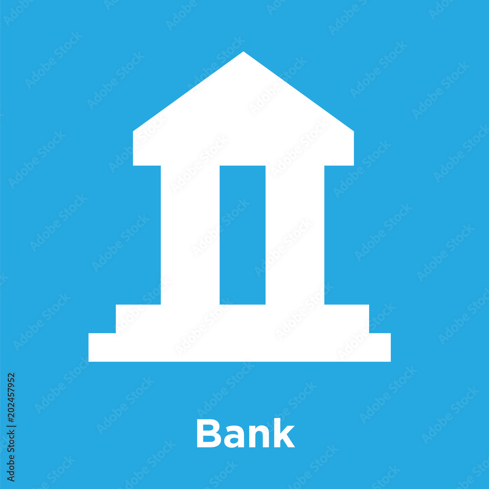 Bank icon isolated on blue background Bank icon isolated on blue background