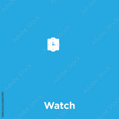 Watch icon isolated on blue background