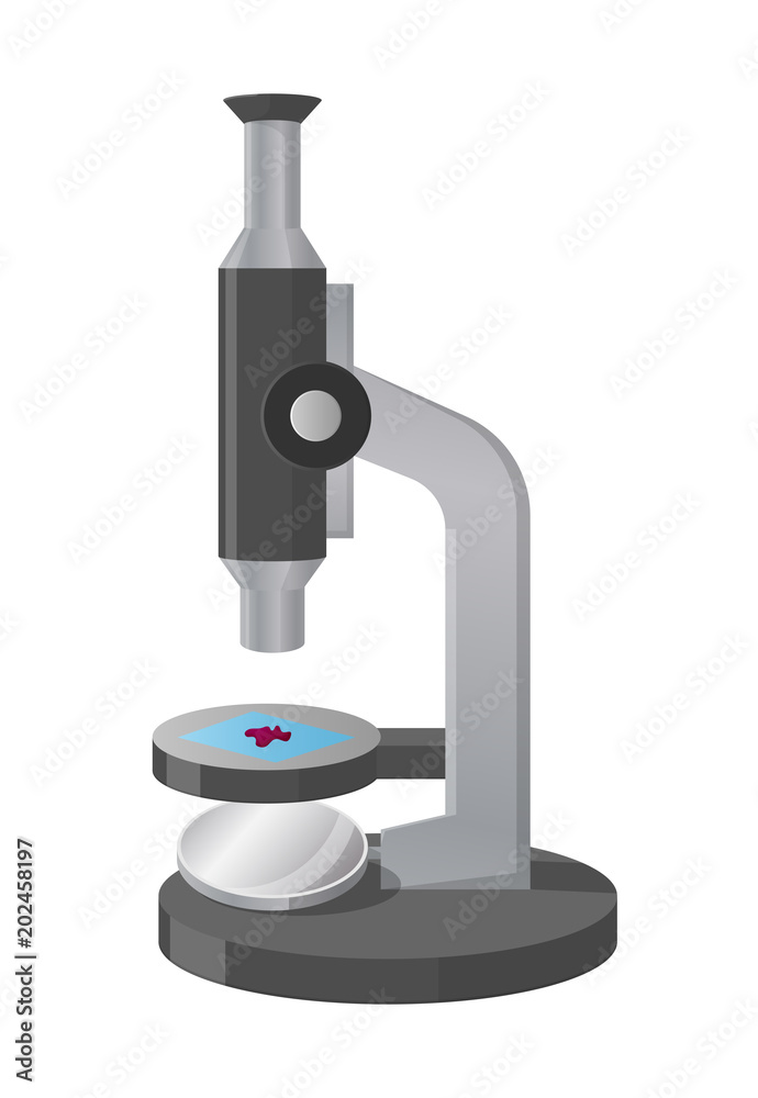 Microscope View from Left Isolated Illustration Microscope View from Left Isolated Illustration