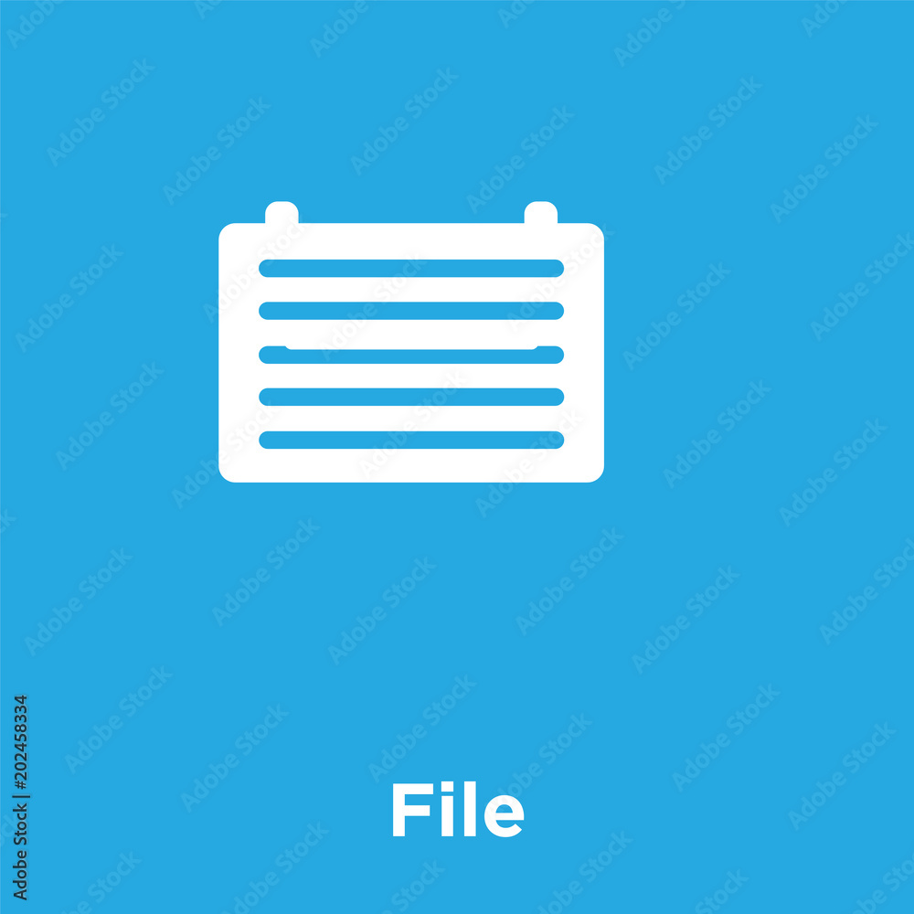 File icon isolated on blue background File icon isolated on blue background