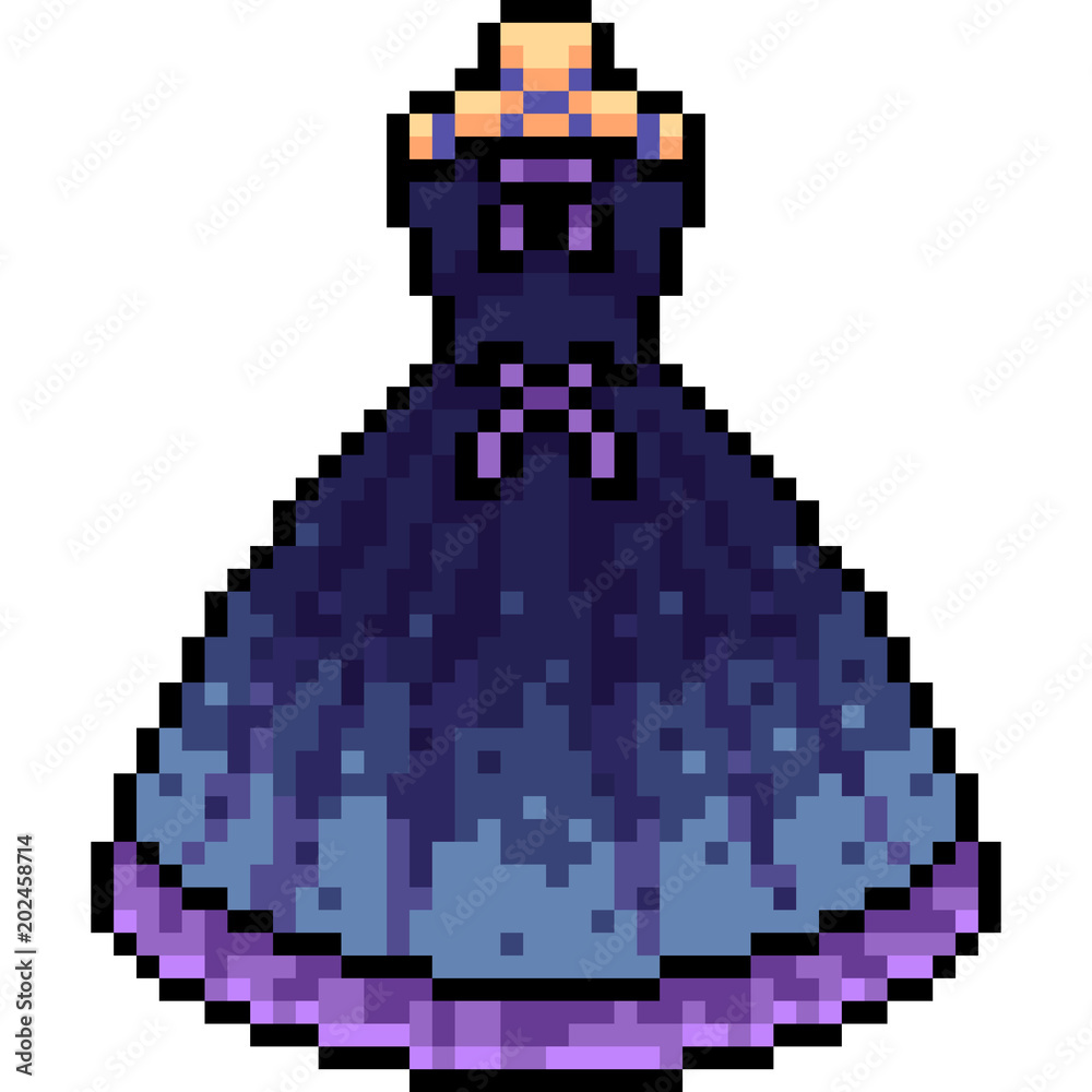 Pixel Robe Simple vector pixel art female dress Stock Vector | Adobe Stock