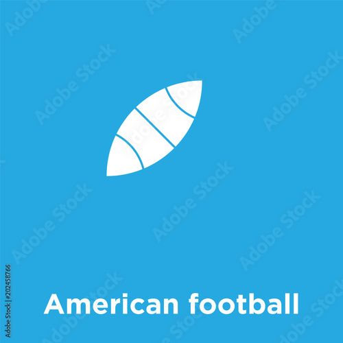 American football icon isolated on blue background