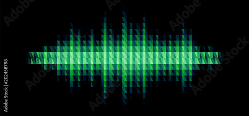 Audio or music shiny sound waveform with triangular filter