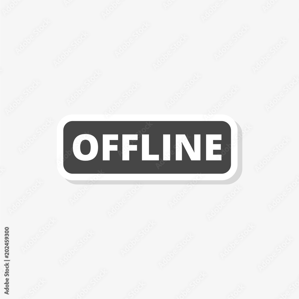 Offline sticker, simple vector icon