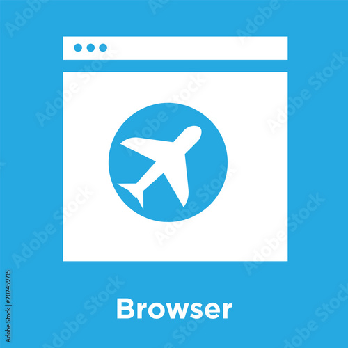 Browser icon isolated on blue background