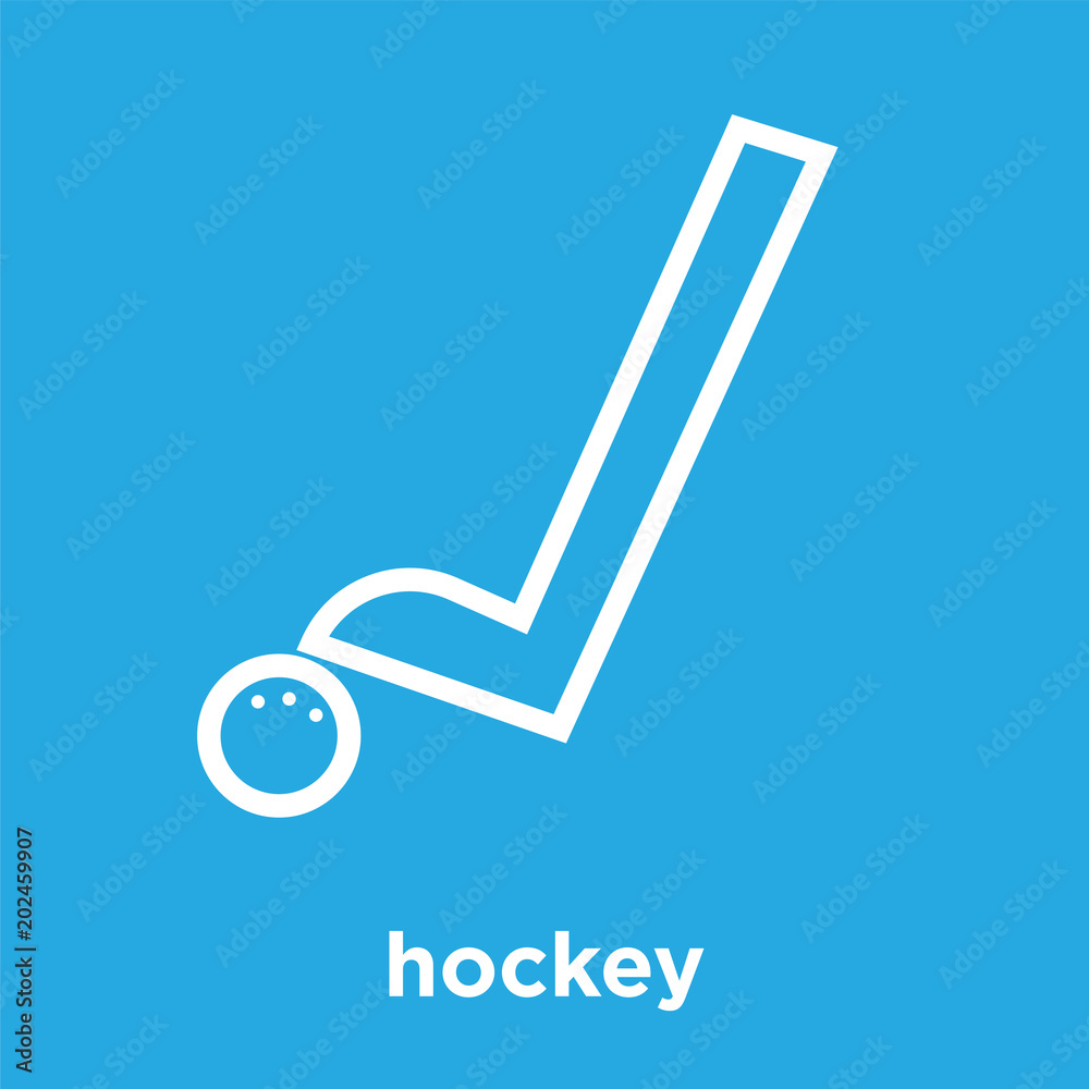 hockey icon isolated on blue background hockey icon isolated on blue background