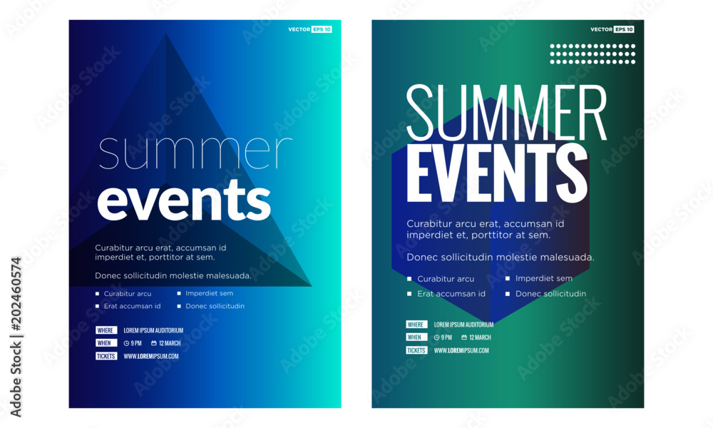 Fototapeta premium Upcoming Events Poster with Text Template and Venue Time Date Details