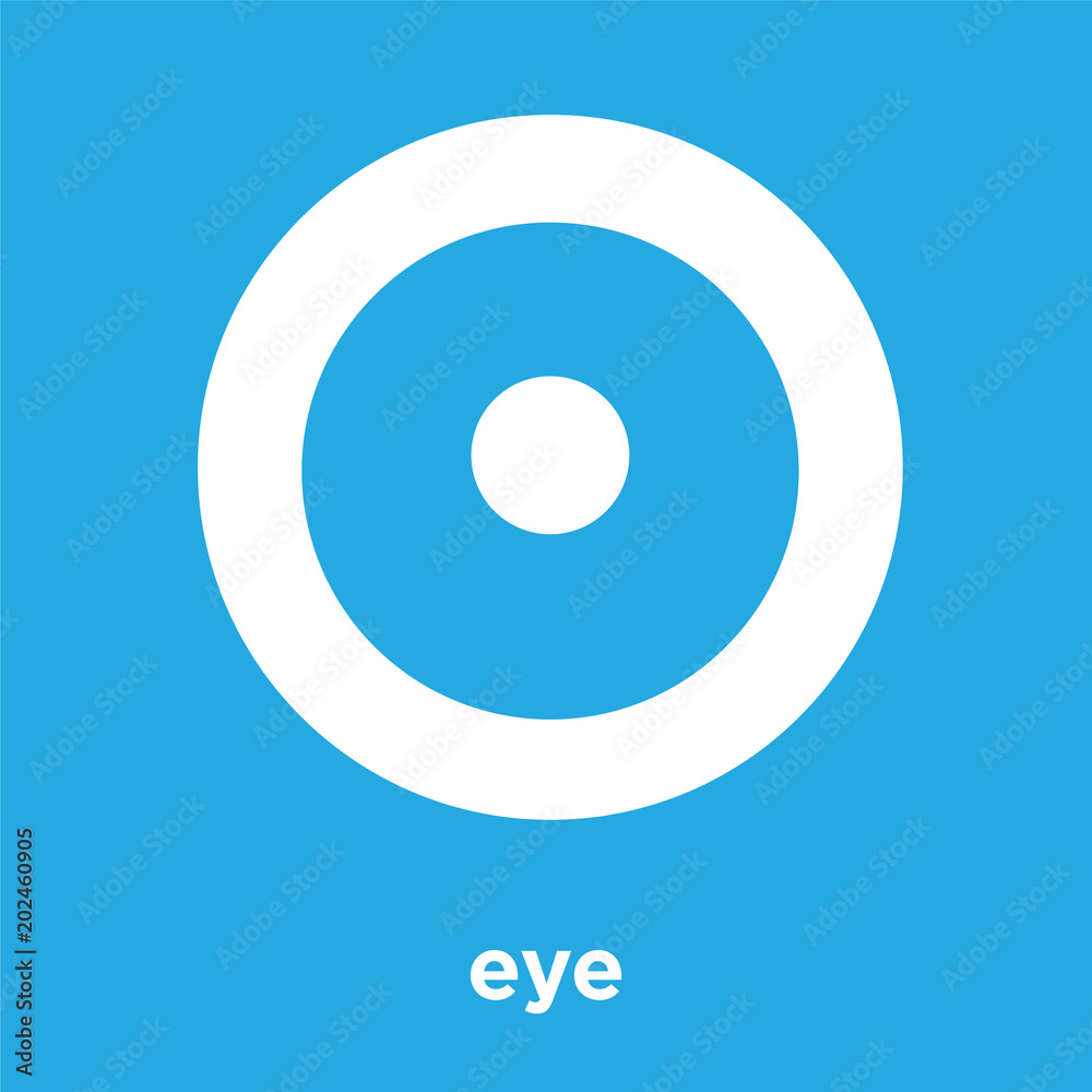 eye icon isolated on blue background eye icon isolated on blue background