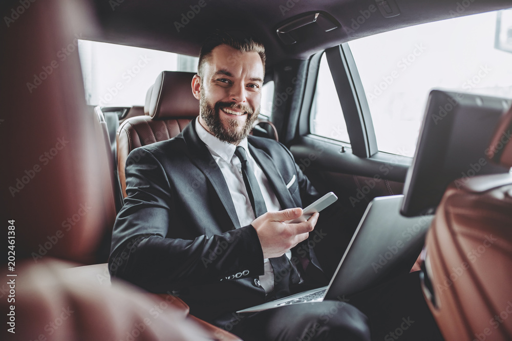 Businessman in car Businessman in car
