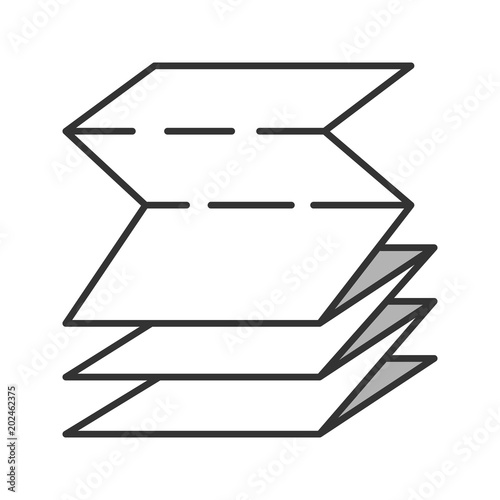 Folded paper leaflet color icon