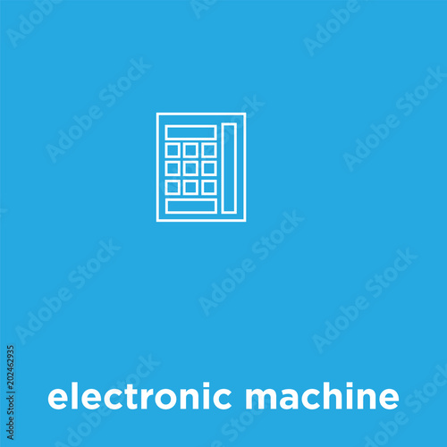 electronic machine icon isolated on blue background