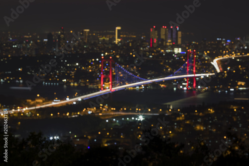City Blurring Lights Abstract Circular Bokeh Background , Bospurus Bridge © lucid_dream