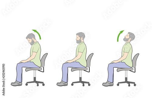 exercises for the neck. medical advice. vector illustration.