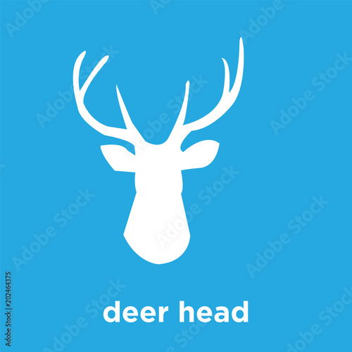 deer head icon isolated on blue background