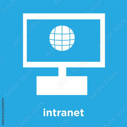 intranet icon isolated on blue background