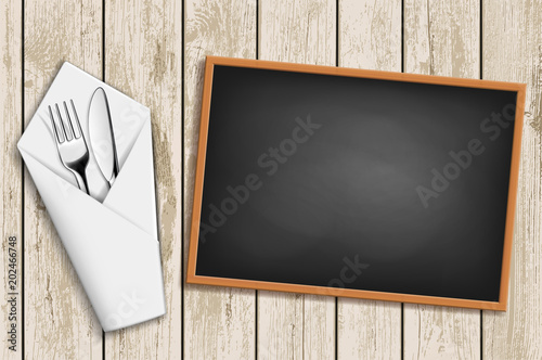 Menu on the chalkboard.
