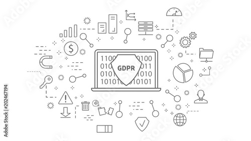 GDPR icons set. on white