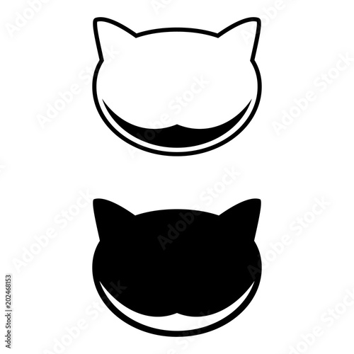 Cheshire Cat, set of icon. Abstract concept. Vector illustration on white background.