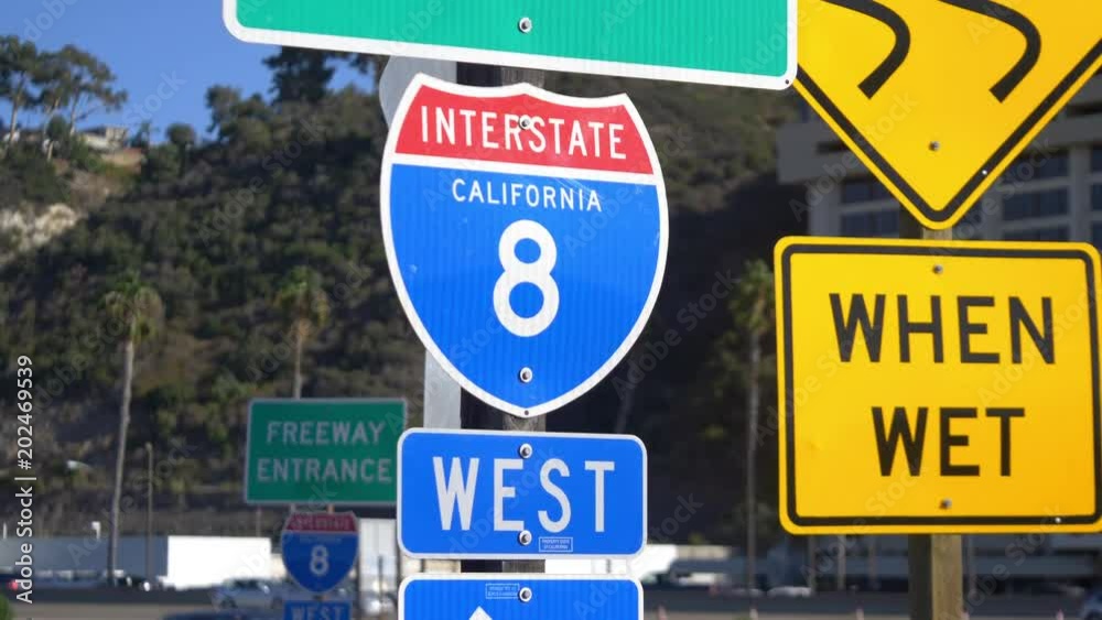 Professional video of interstate 8 overhead freeway sign in 4k slow motion 60fps Professional video of interstate 8 overhead freeway sign in 4k slow motion 60fps