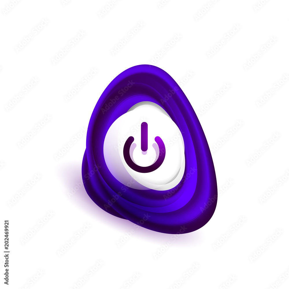 Glass transparent effect power start button, on off icon, vector UI or app symbol design Glass transparent effect power start button, on off icon, vector UI or app symbol design