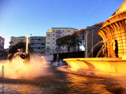 Luminous fountain, Alameda D. Afonso Henriques, Lisbon photo
