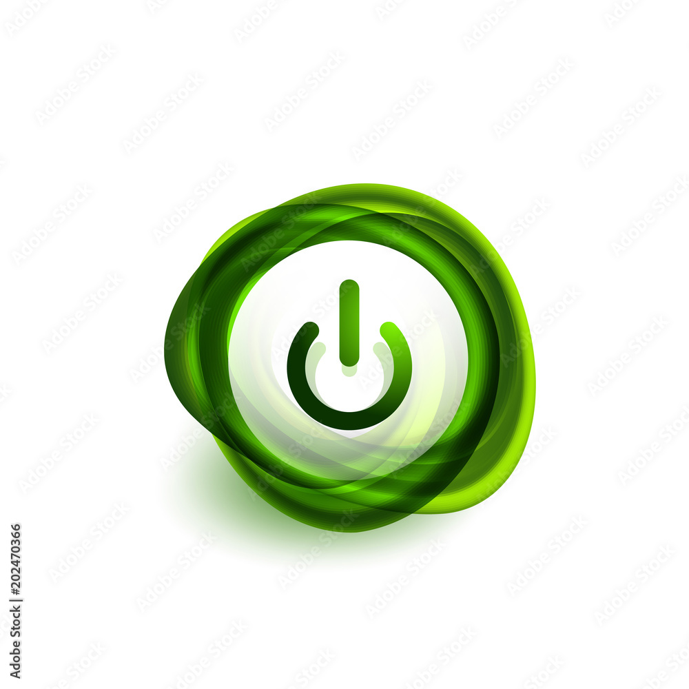 Glass transparent effect power start button, on off icon, vector UI or app symbol design Glass transparent effect power start button, on off icon, vector UI or app symbol design